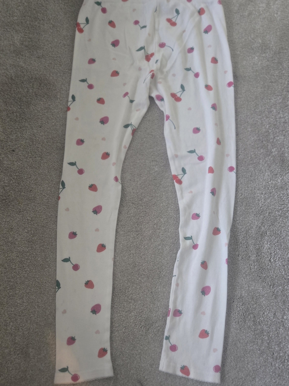 Carter's White Leggings with Pink Strawberry Print